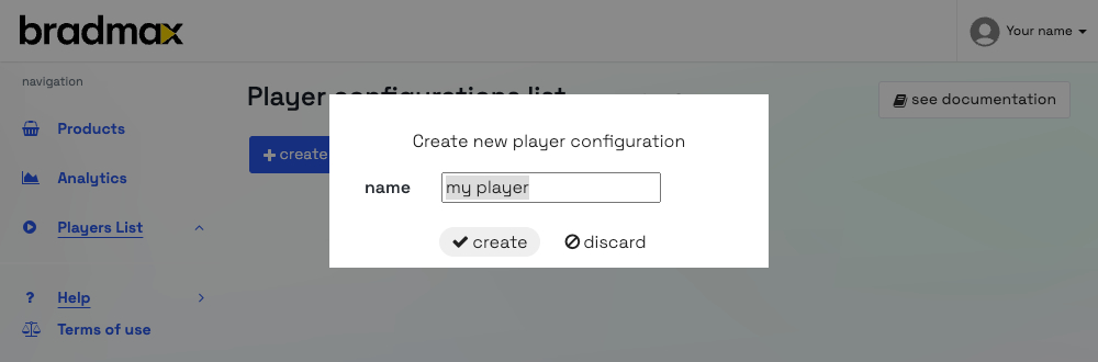 New player name